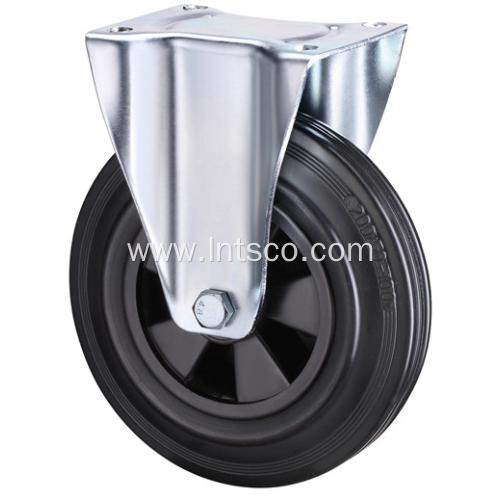 Fixed Industrial Plastic Core Rubber Casters